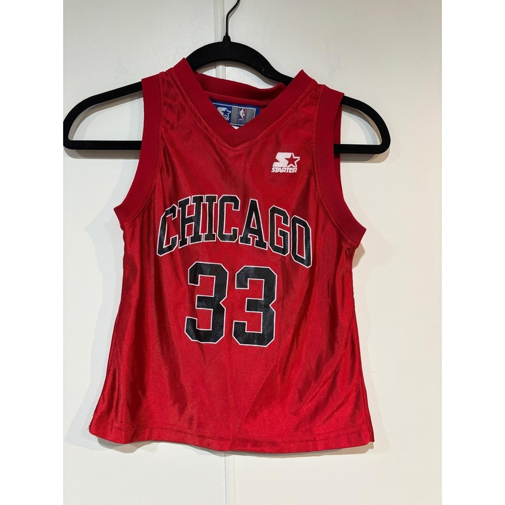 Vintage Chicago Bulls Jersey Boys Large‎ Red NBA Basketball Starter Pippen 90s